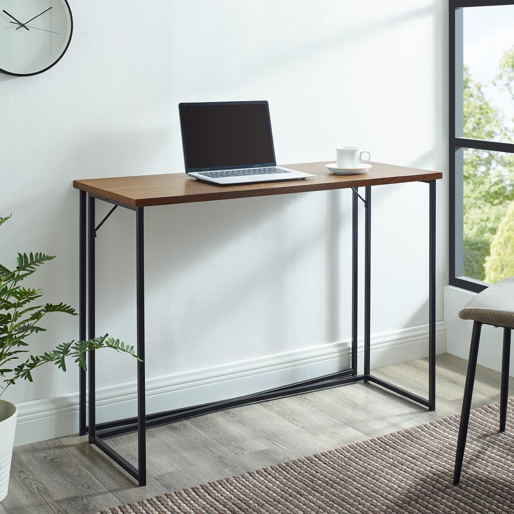 Luxe 42" Y-Leg Writing Desk - Dark Walnut. Picture 2