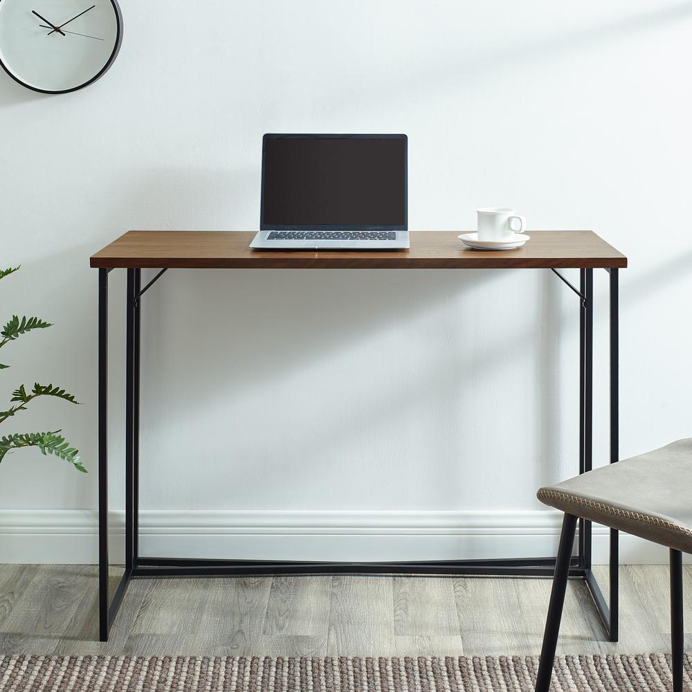 Luxe 42" Y-Leg Writing Desk - Dark Walnut. Picture 3