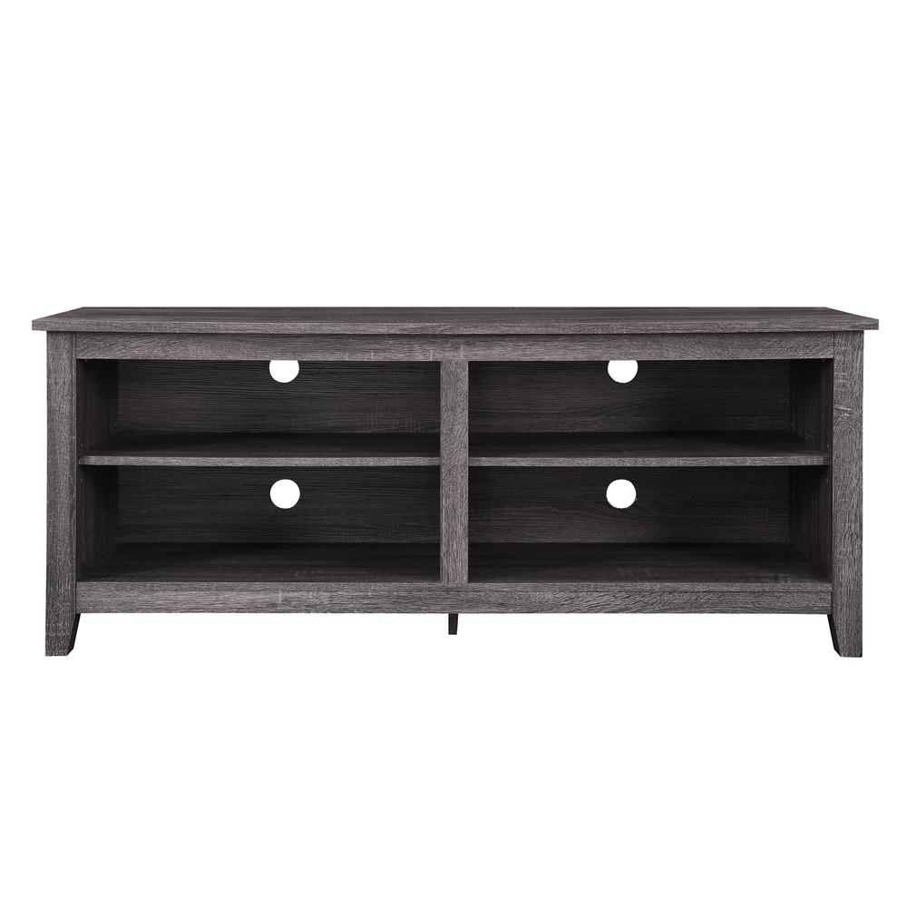 58" Charcoal Grey Wood TV Stand Console. Picture 3