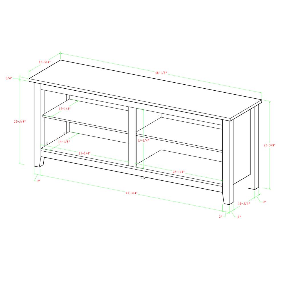 58" Charcoal Grey Wood TV Stand Console. Picture 5