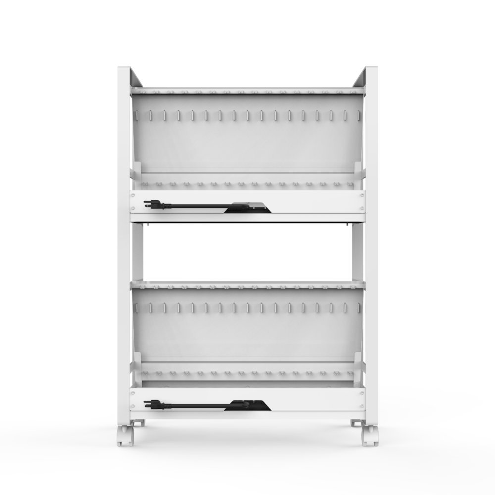 32-Tablet / Chromebook Open Charging Cart - White. Picture 3