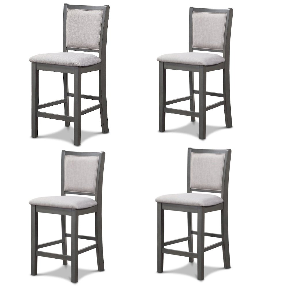 Amy Wood Counter Chair in Gray (Set of 4). Picture 1