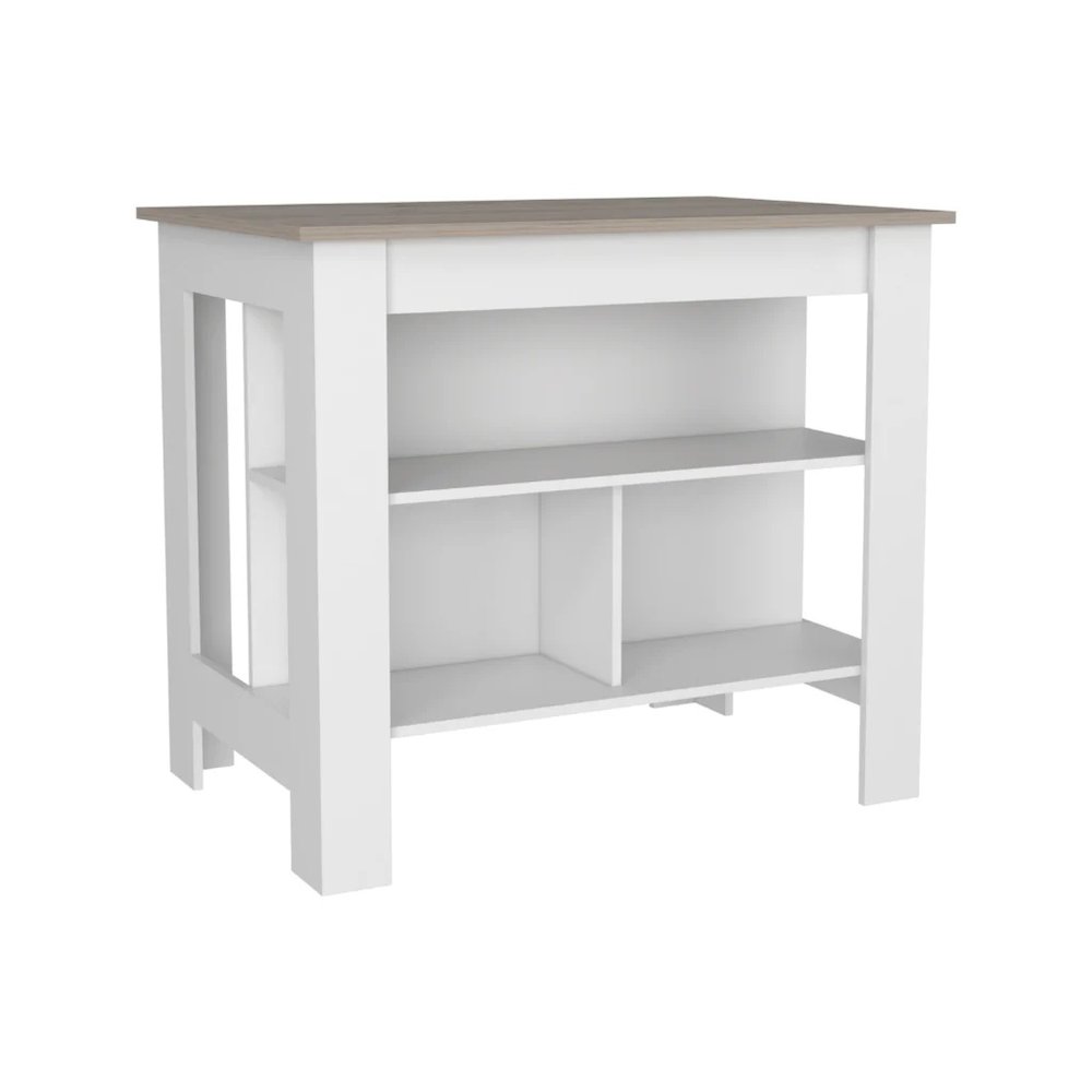 Cala Kitchen Island Anti Microbial Light Oak / White MDF. Picture 1
