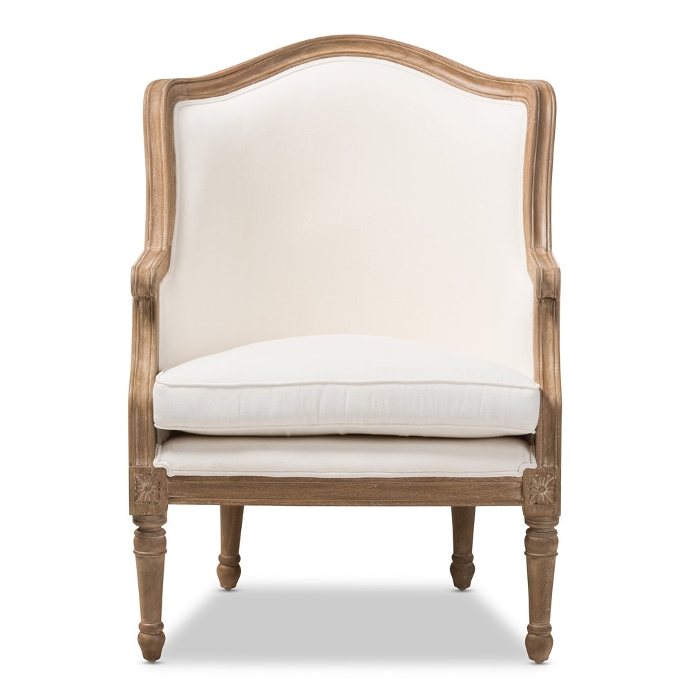 Baxton Studio Charlemagne Traditional French Accent Chair-Oak. Picture 2