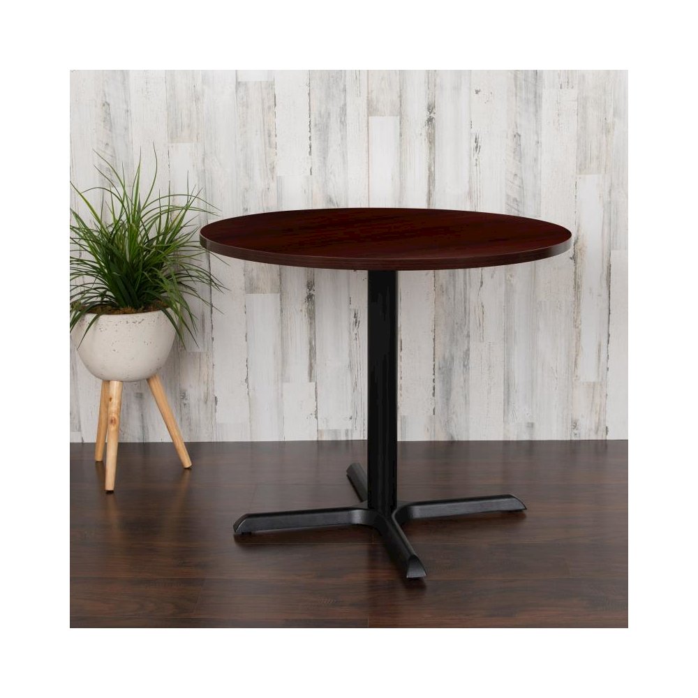 36" Round Multi-Purpose Conference Table in Mahogany. Picture 2