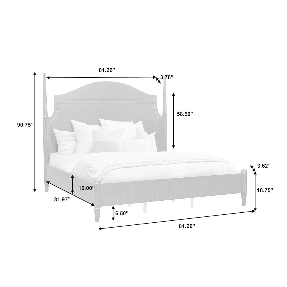 Asher Park King Poster Bed, Piano Brown Finish. Picture 11