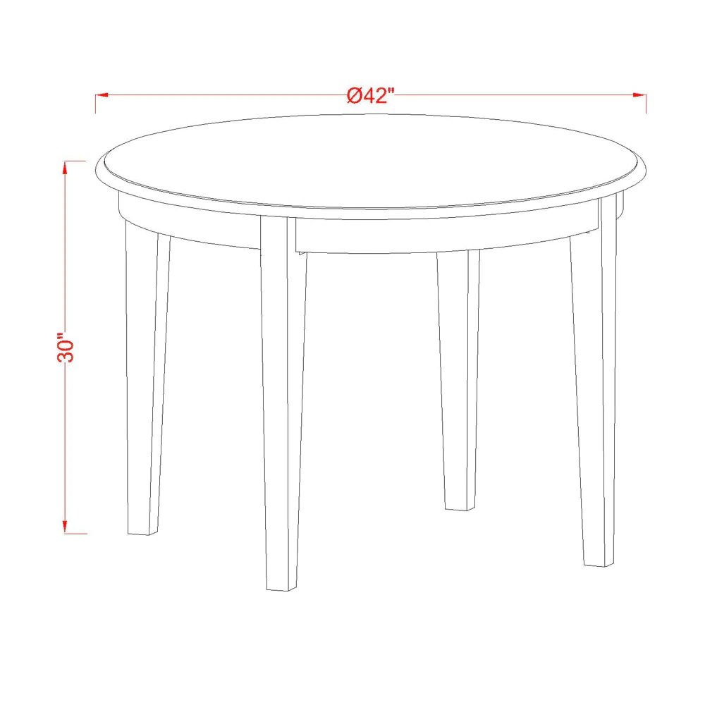 Dining Room Set Linen White, BOFL5-WHI-01. Picture 8