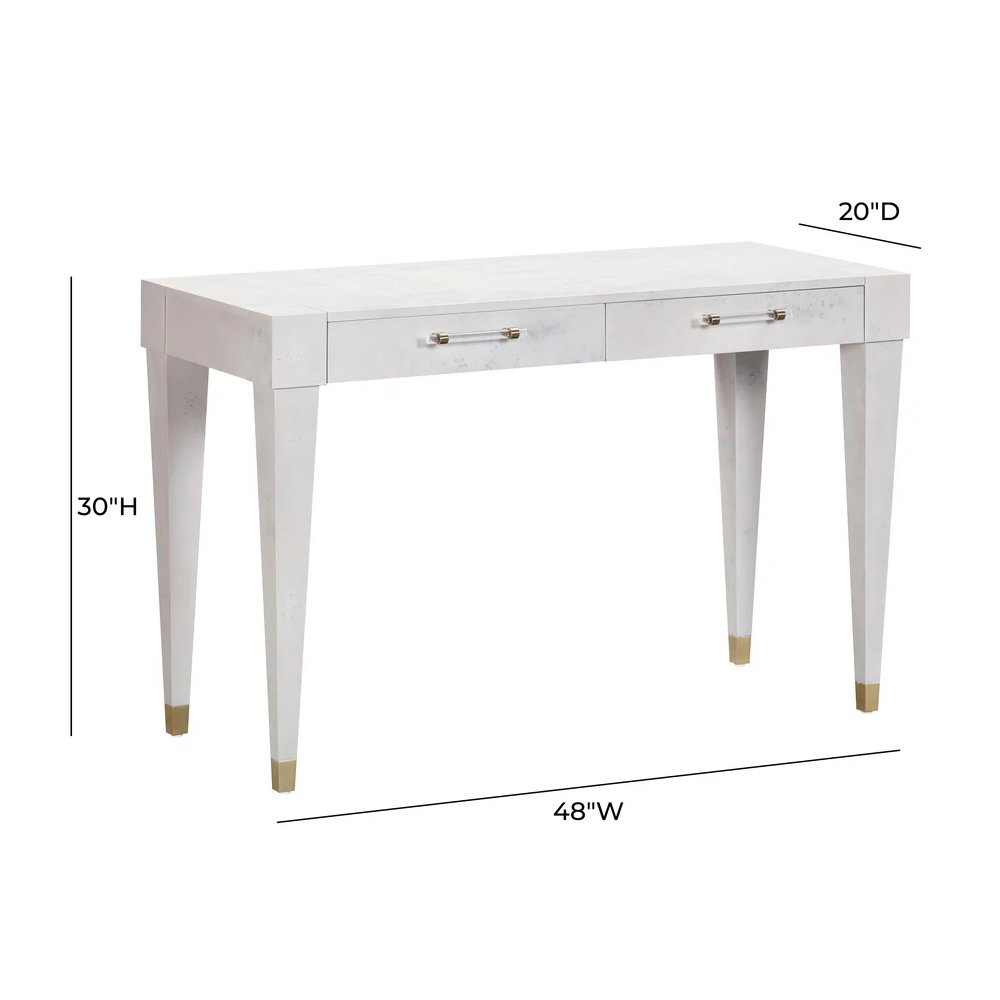 Brandyss White Burl Work Desk. Picture 3