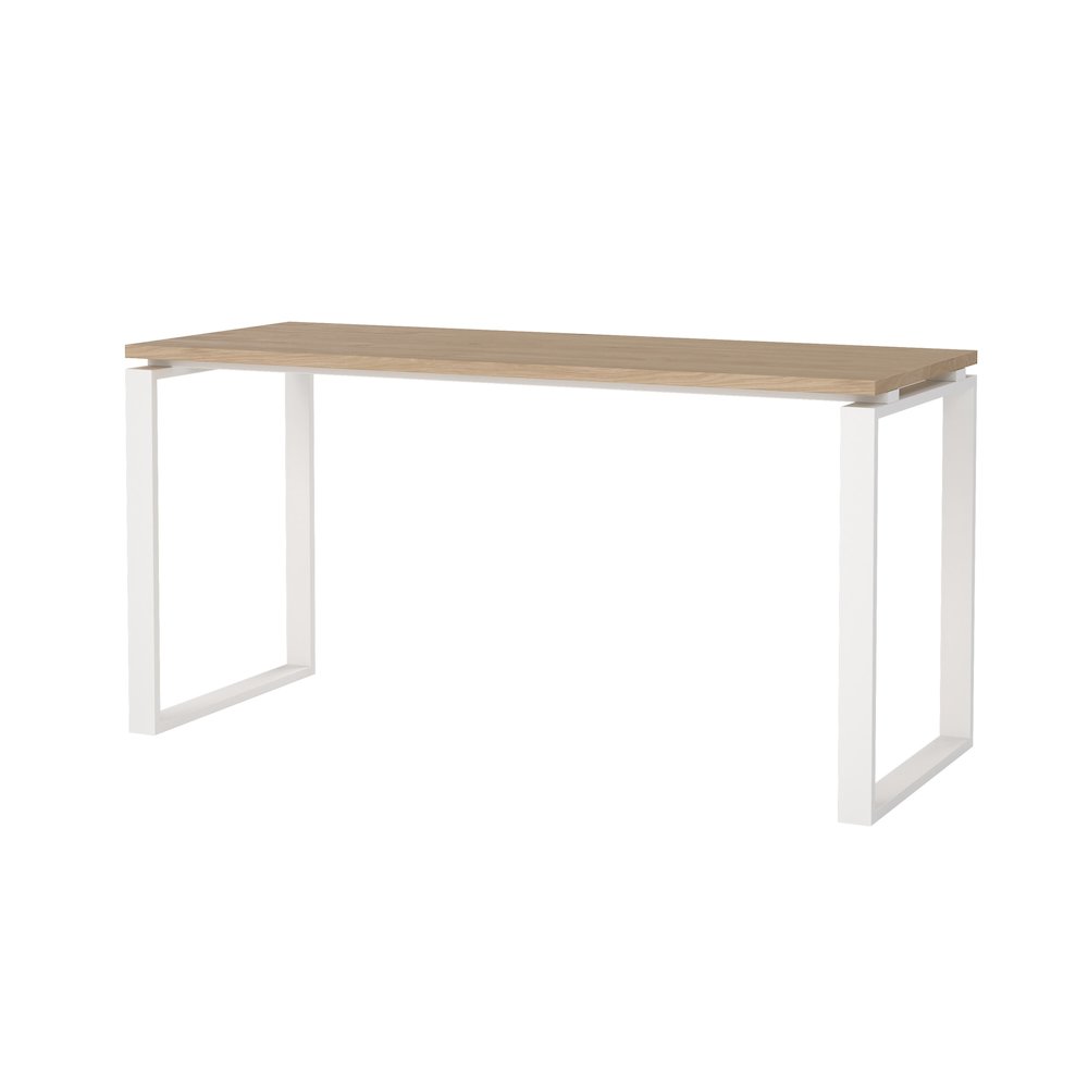 Sign Home Office Writing Office Desk, Jackson Hickory/White. Picture 4