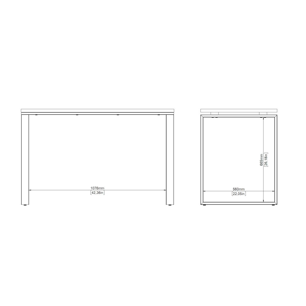 Sign Home Office Writing Office Desk, Jackson Hickory/Matte Grey. Picture 9