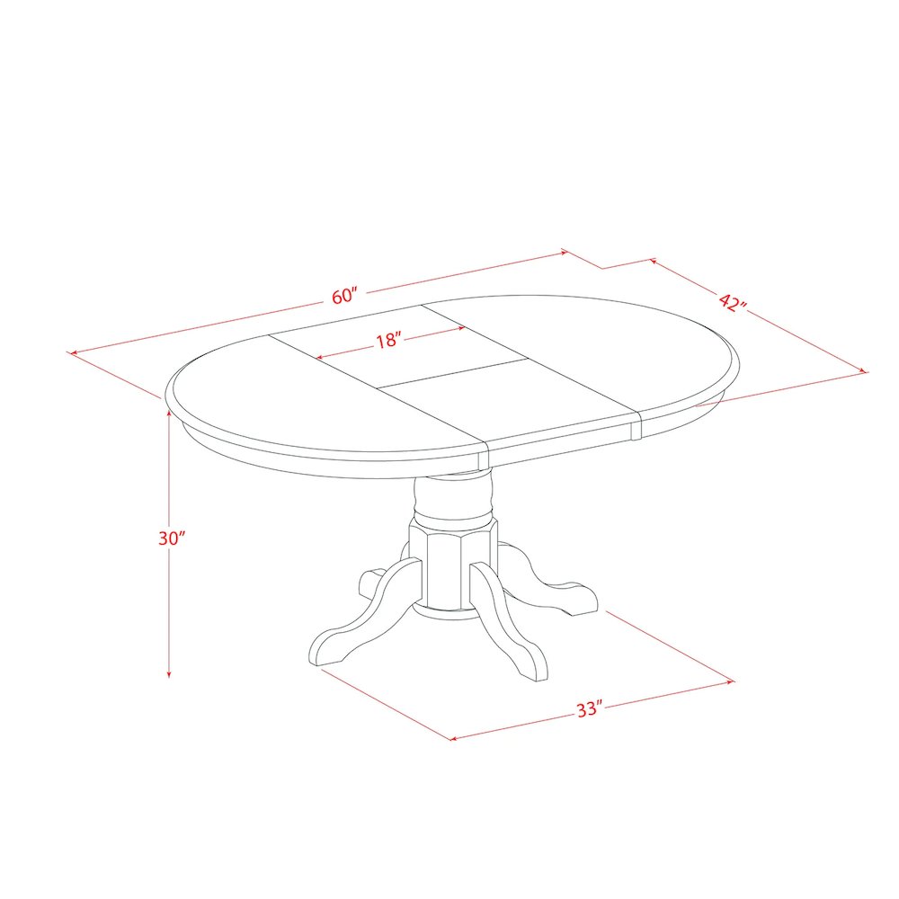 KENI7-BCH-C 7 PC Kitchen Table set-Dining Table and 6 Wooden Kitchen Chairs. Picture 7