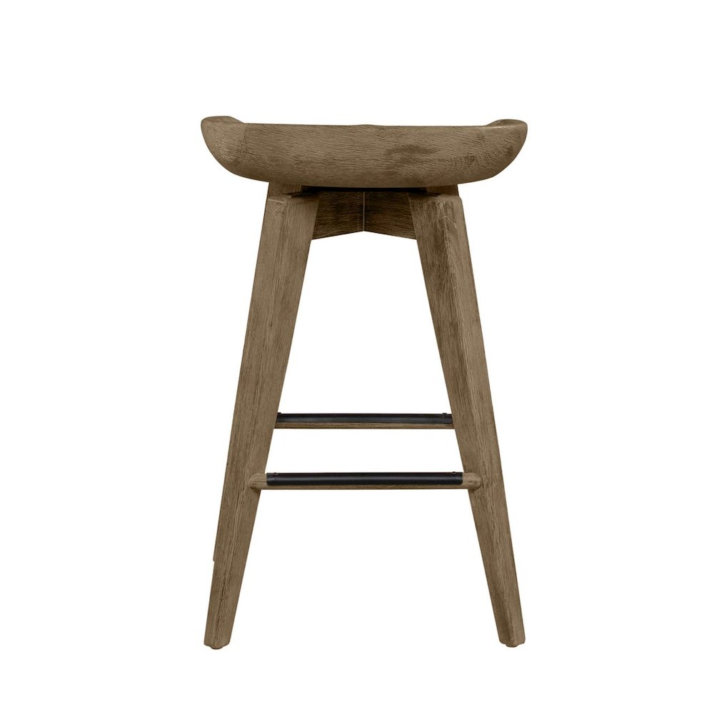 Bali Backless Swivel Counter Stool - Weathered Wire-Brush. Picture 5