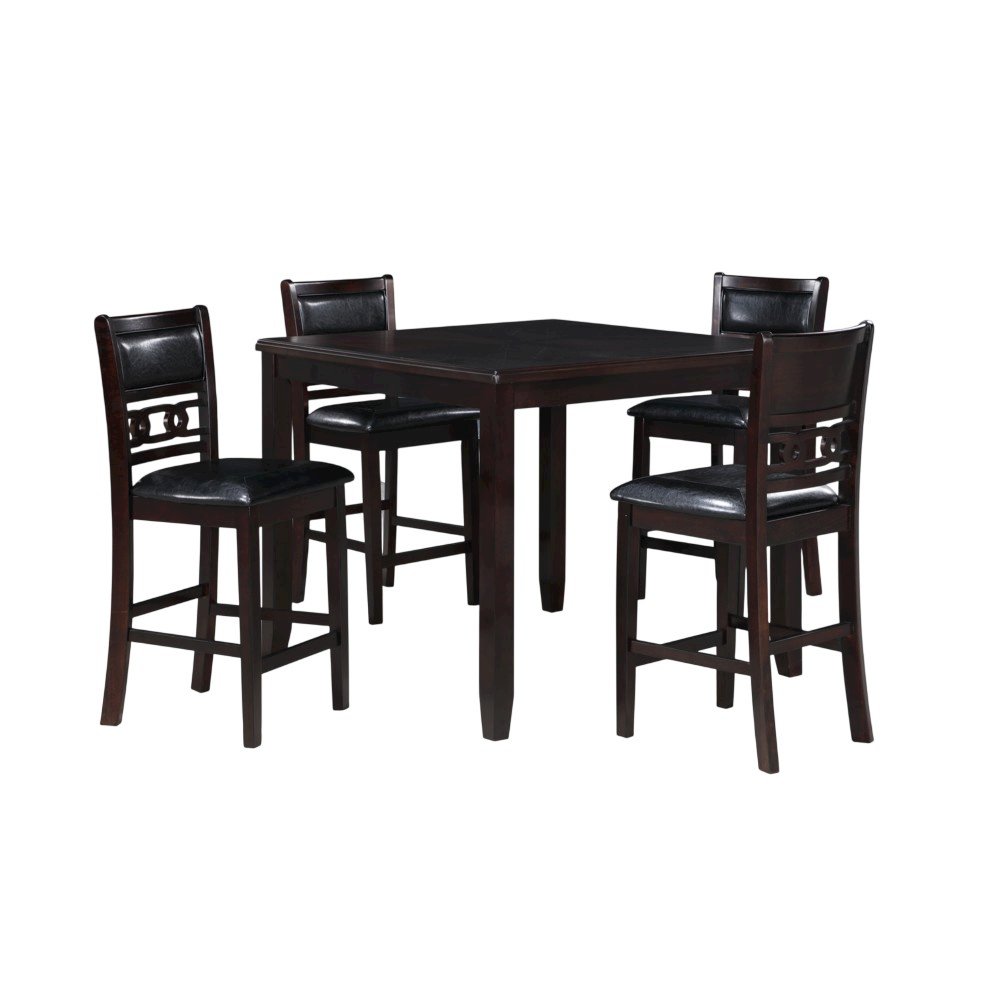 Furniture Gia 5-Piece Transitional Wood Counter Set in Ebony. Picture 1