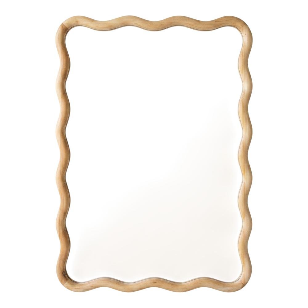 Wooden Squiggle Framed Mirror. Picture 1