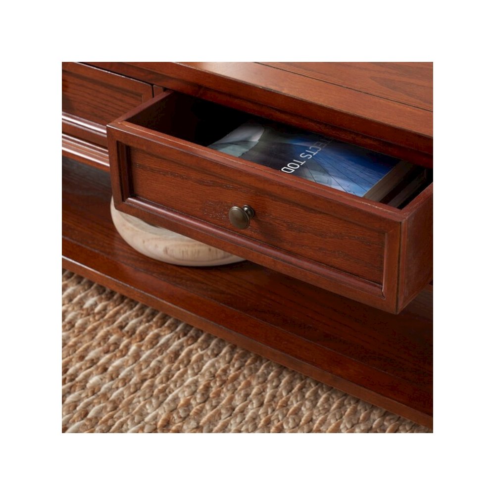 Manelin Coffee Table With Storage Drawers, Sepia/Brown. Picture 4
