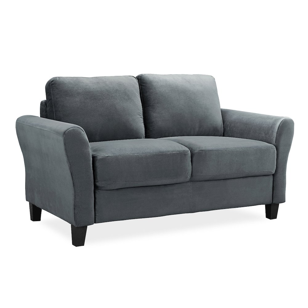 Westin Loveseat Rolled Arm Dark Grey. Picture 1