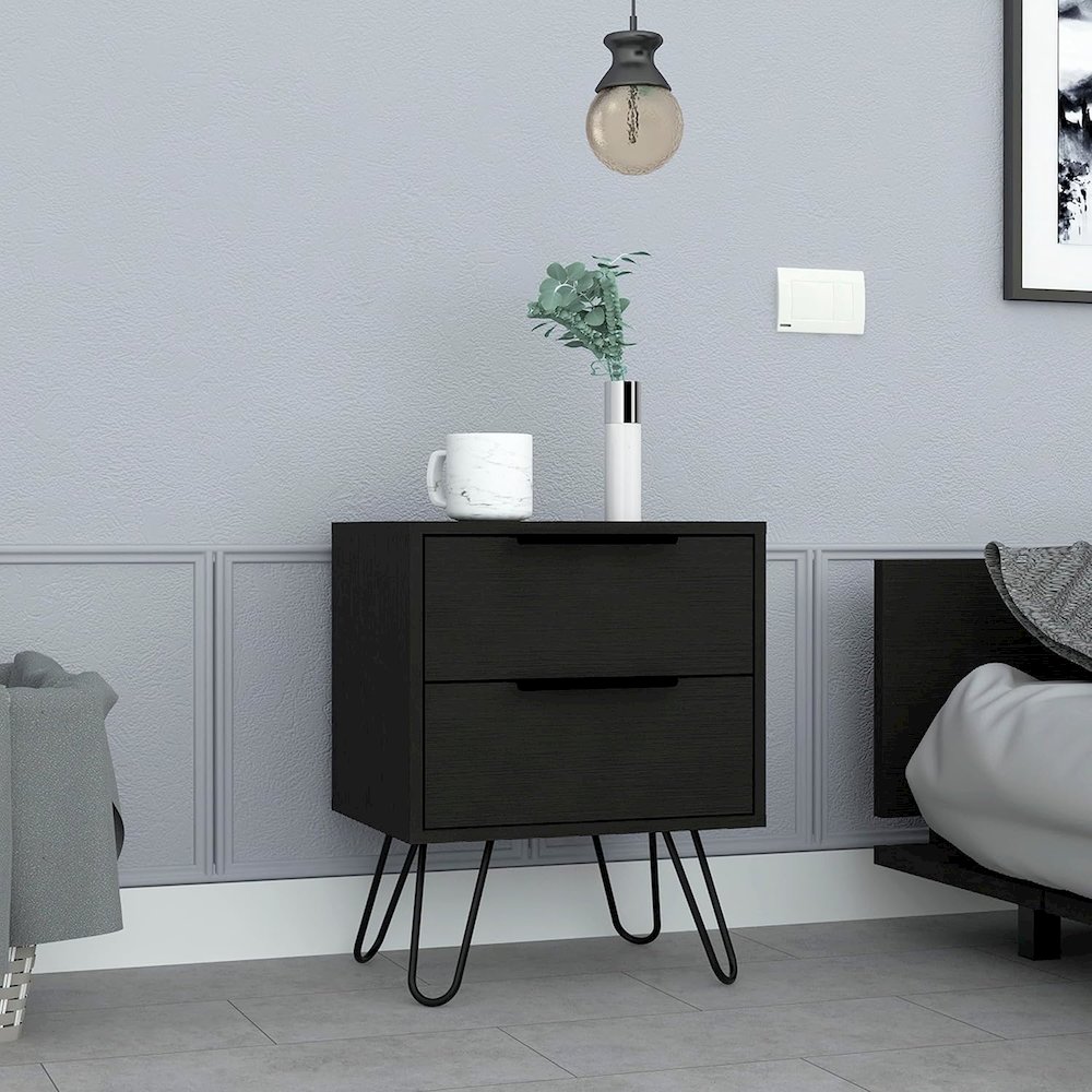 Augusta 2 Nightstand Black MDF. Picture 3