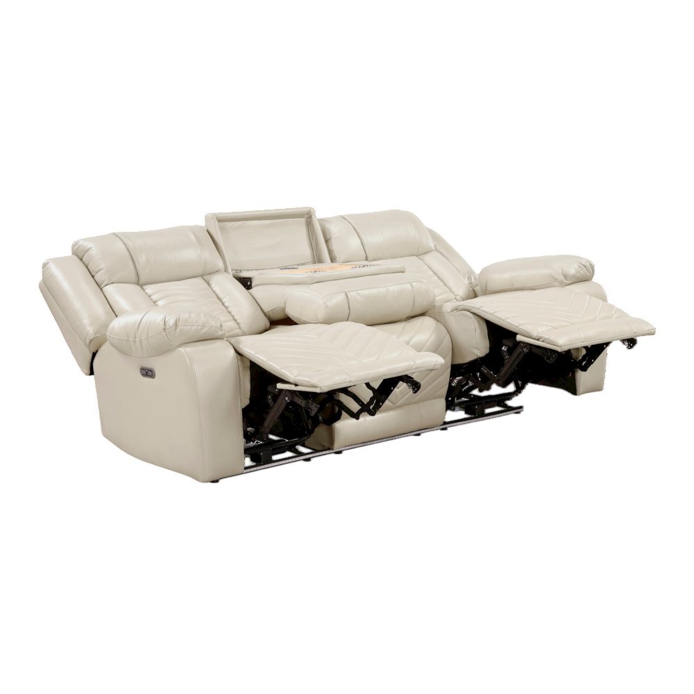 Sensa Power Reclining Sofa withTable withLed Belt Beige. Picture 5
