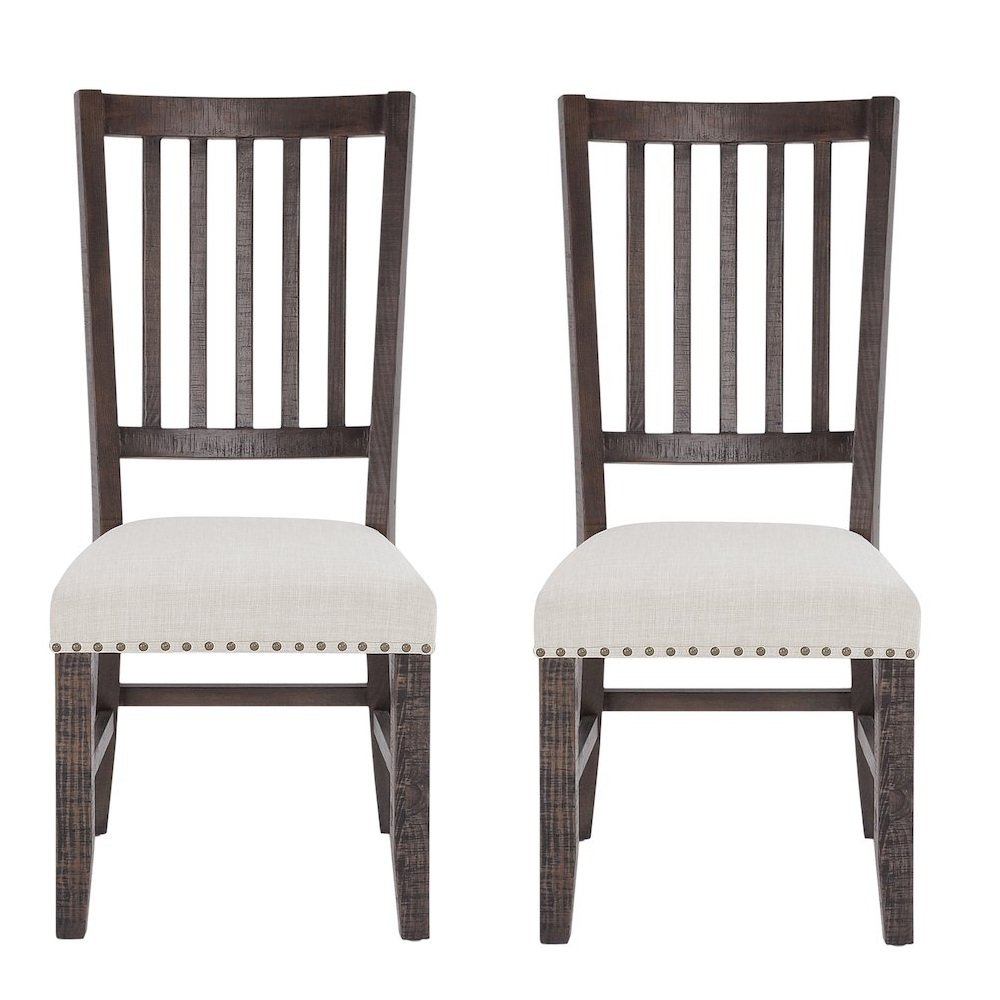 Willow Creek Distressed Solid Wood Upholstered Slatback Chair (Set of 2). Picture 1
