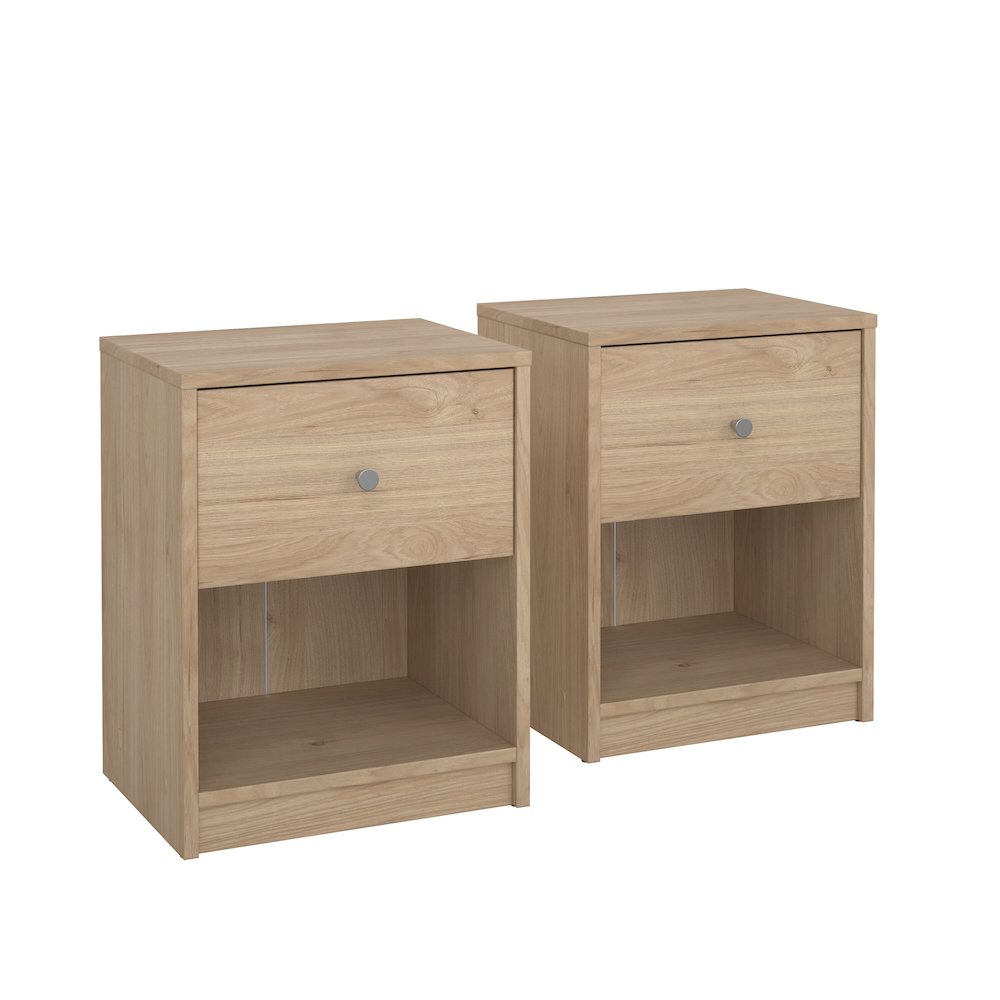 Portland 1 Drawer Nightstand - Set of 2, Jackson Hickory. Picture 9