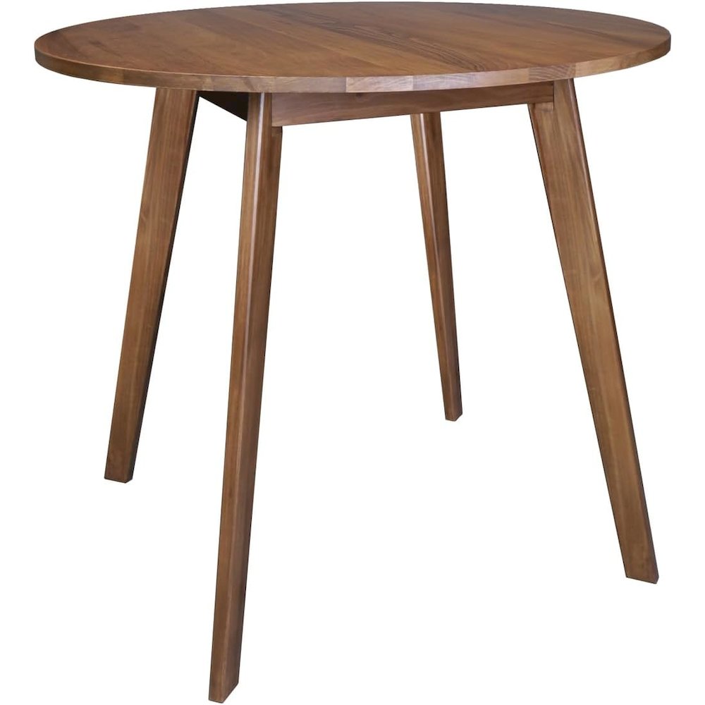 Genuine 36" Round Dining Table with Solid American Gum - Walnut. Picture 1