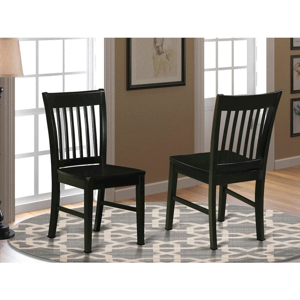 Norfolk Dining Chair Wood Seat Black Finish, Set of 2. Picture 2