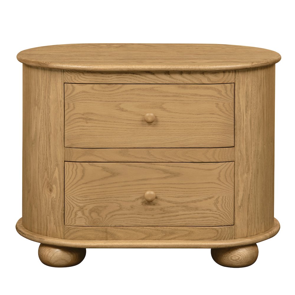 Astrid 2 - Drawer Nightstand In Solid Oak Wood. Picture 3