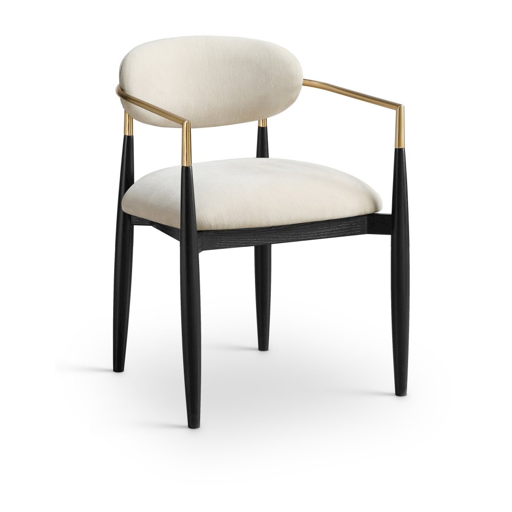 Riccio Beige Performance Fabric Upholstered Dining Arm Chair, Set of 2. Picture 8