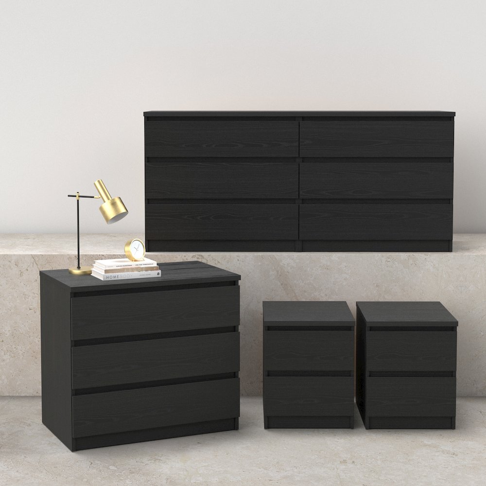 Scottsdale 4-Piece Bedroom Set, Black Woodgrain. Picture 2