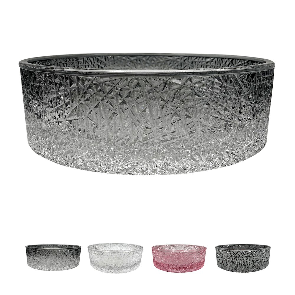 Stadium 14" Clear Tempered Glass Circular Bathroom Vessel Sink. Picture 7