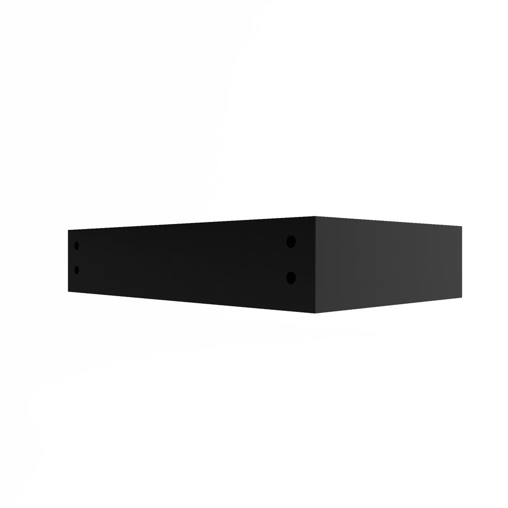Wall-Mounted Solid Surface Single Bathroom Sink with Ramp Basin in Black. Picture 3