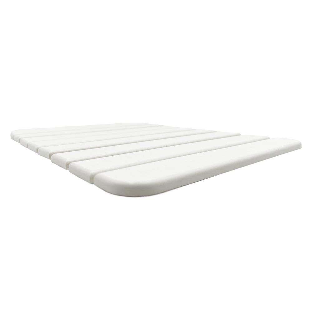 Manhattan 59" Freestanding Solid Surface Soaking Bathtub in White. Picture 6
