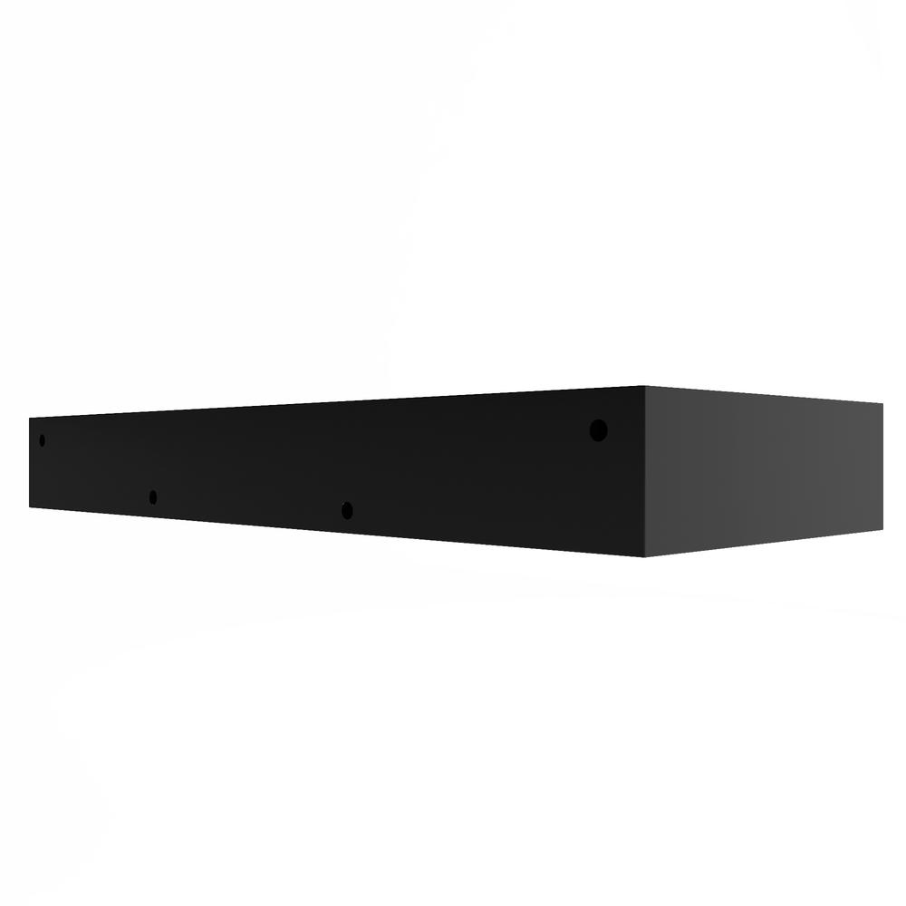 Wall-Mounted Solid Surface Single Bathroom Sink with Ramp Basin in Black. Picture 3