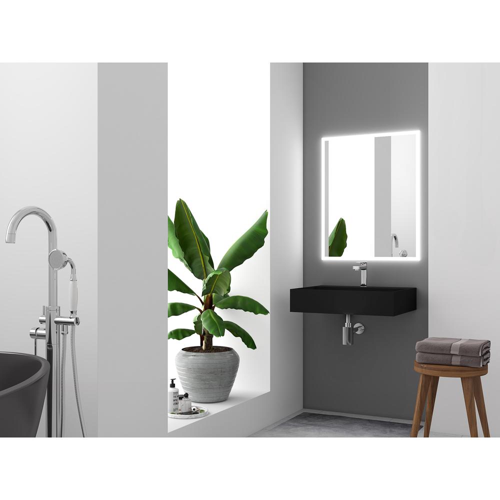 Wall-Mounted  Single Bathroom Sink with Concealed Drain Plate in Black. Picture 7