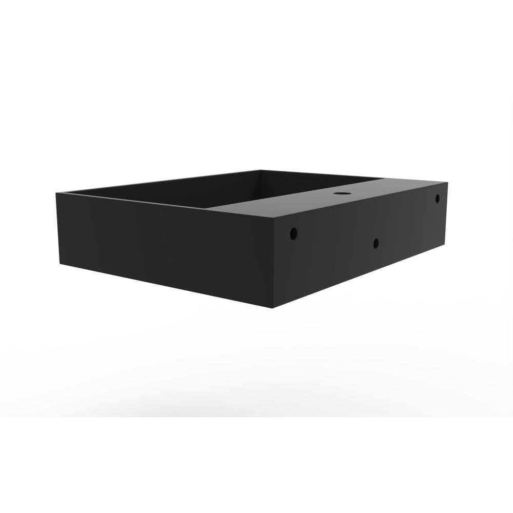 Wall-Mounted  Single Bathroom Sink with Concealed Drain Plate in Black. Picture 4