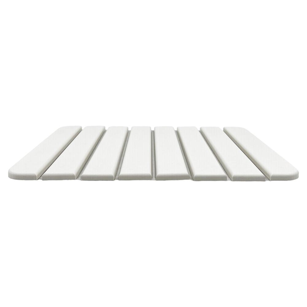 Diatomite Quick-Dry Stone Small 16" x 12" Bath Mat in White. Picture 3