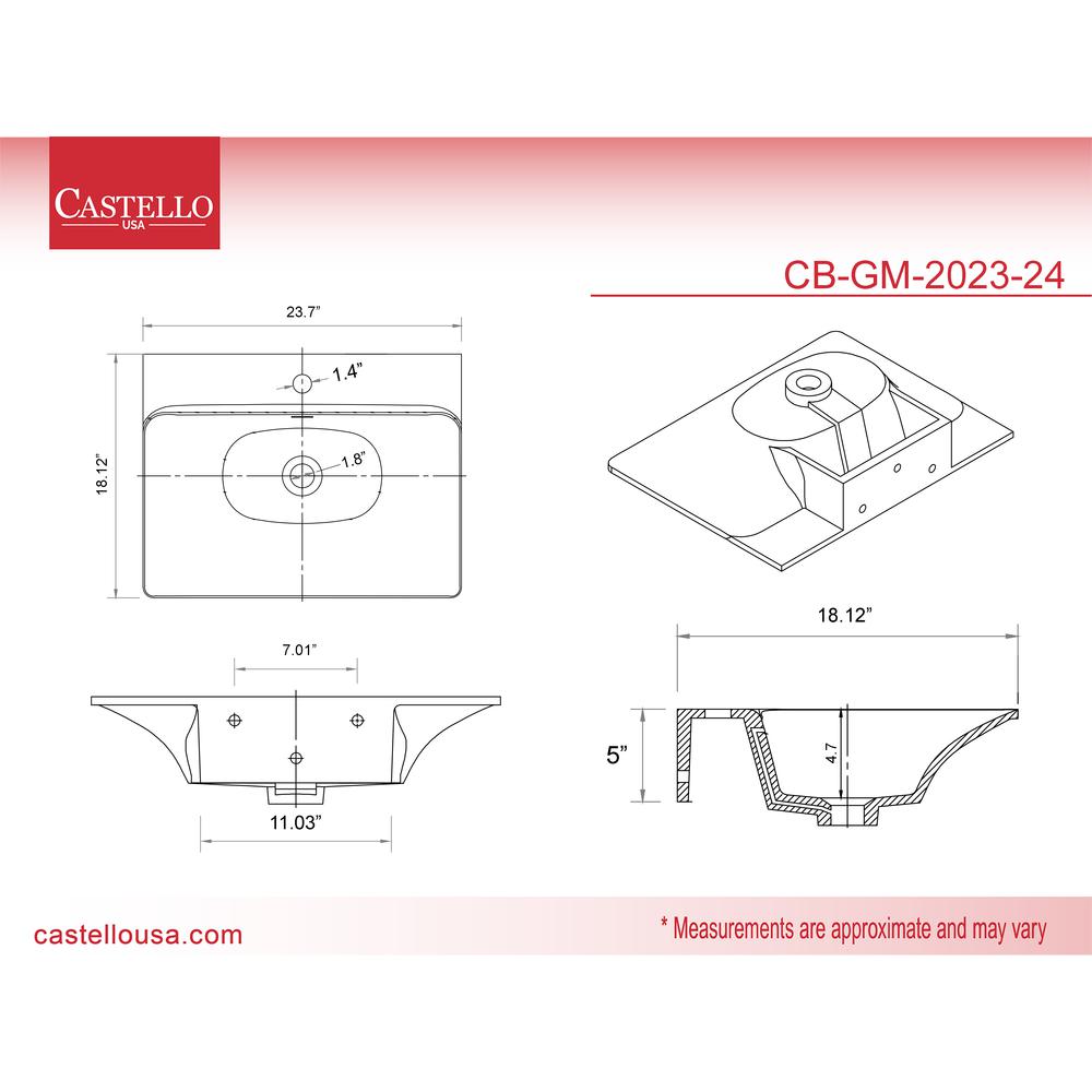 Rectangular Wall Mount Bathroom Sink with Overflow in Black. Picture 8