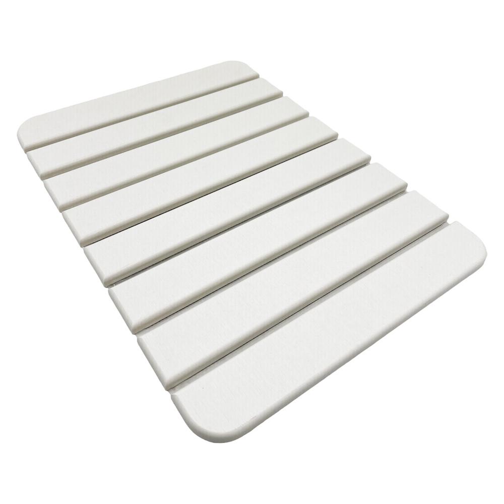 Diatomite Quick-Dry Stone Small 16" x 12" Bath Mat in White. Picture 5