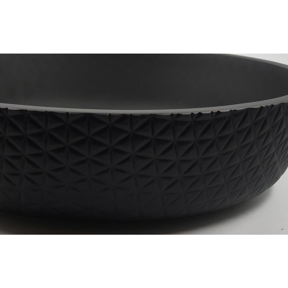 Yale Modern Leather Grain Black  Crystal Round Vessel Sink - 17 in.. Picture 5