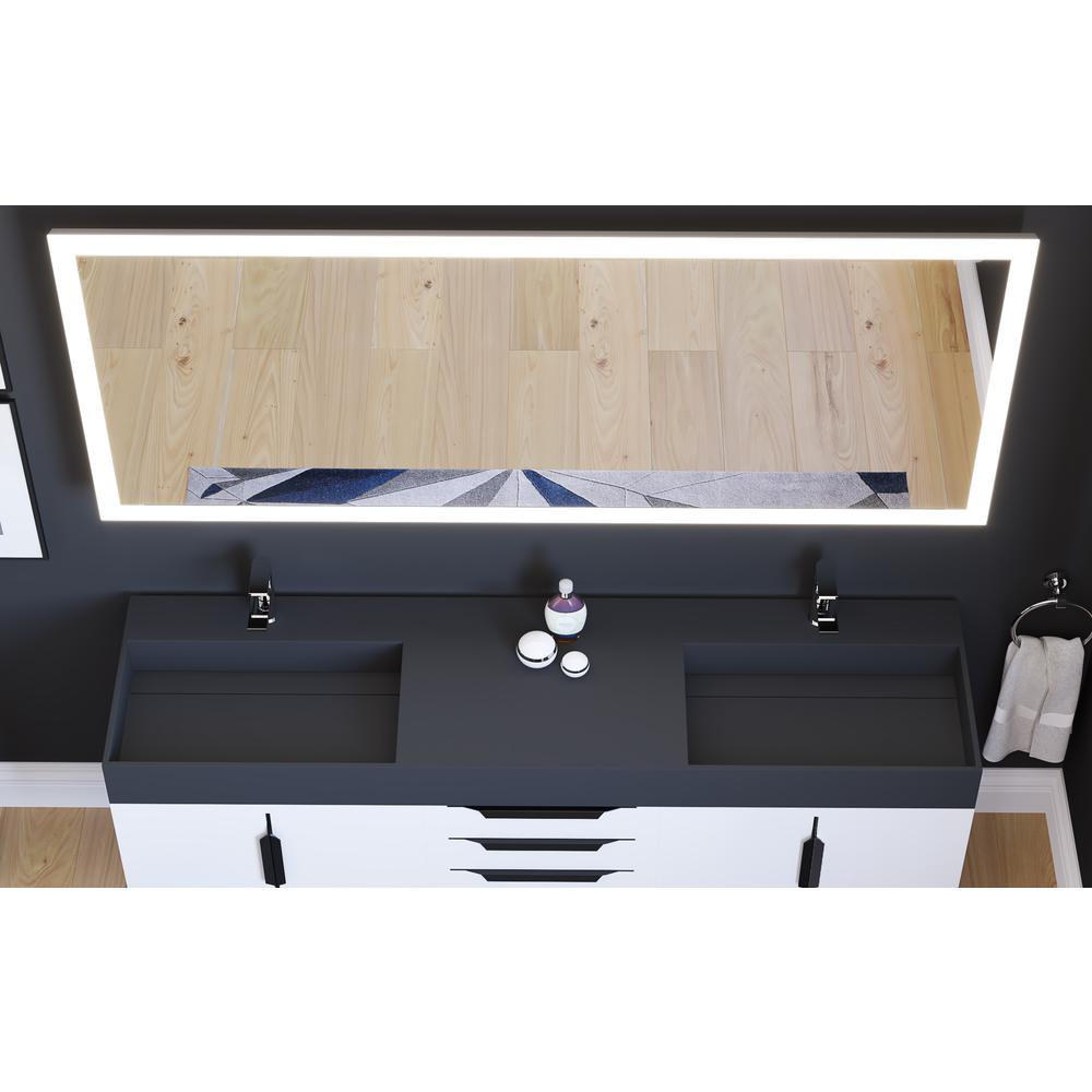 Angelina 72 in. W x 30 in. H Rectangular Light Wall-Mount Bathroom Vanity Mirror. Picture 6