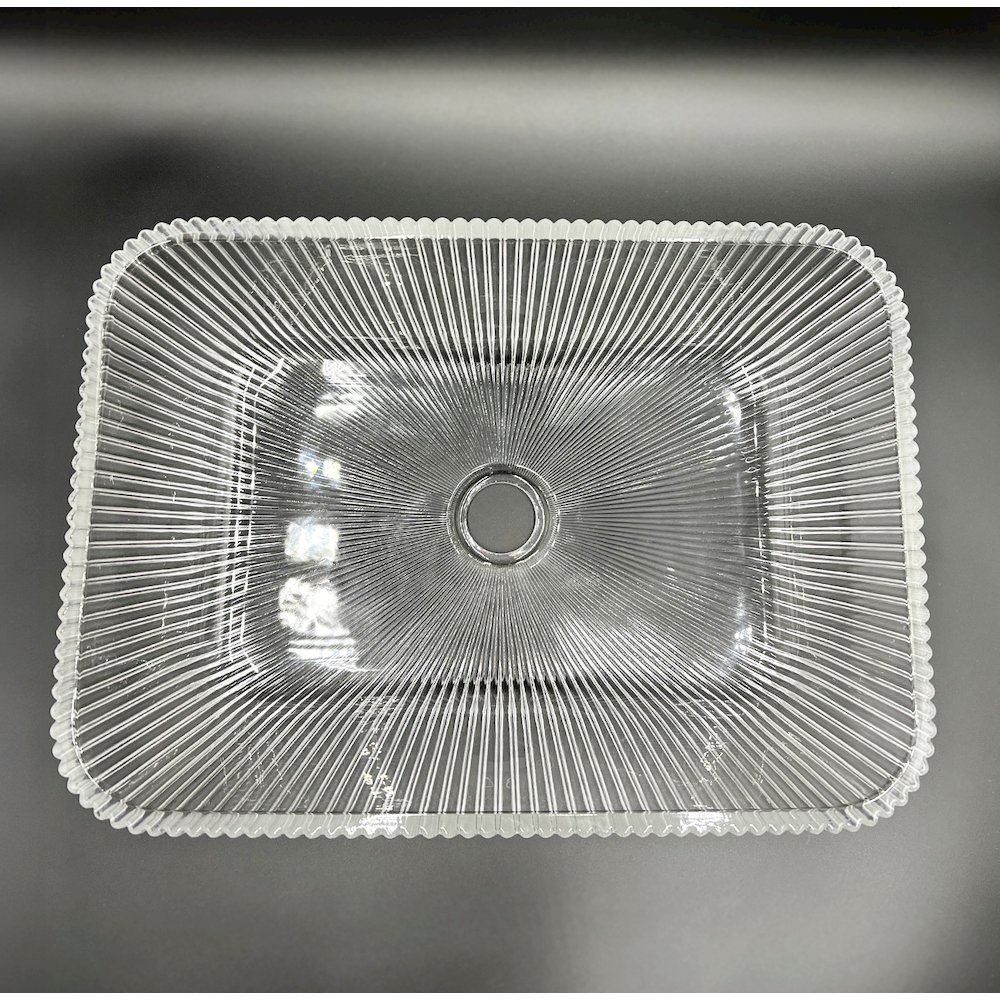 18" Decorative Square Crystal Glass Sink. Picture 2