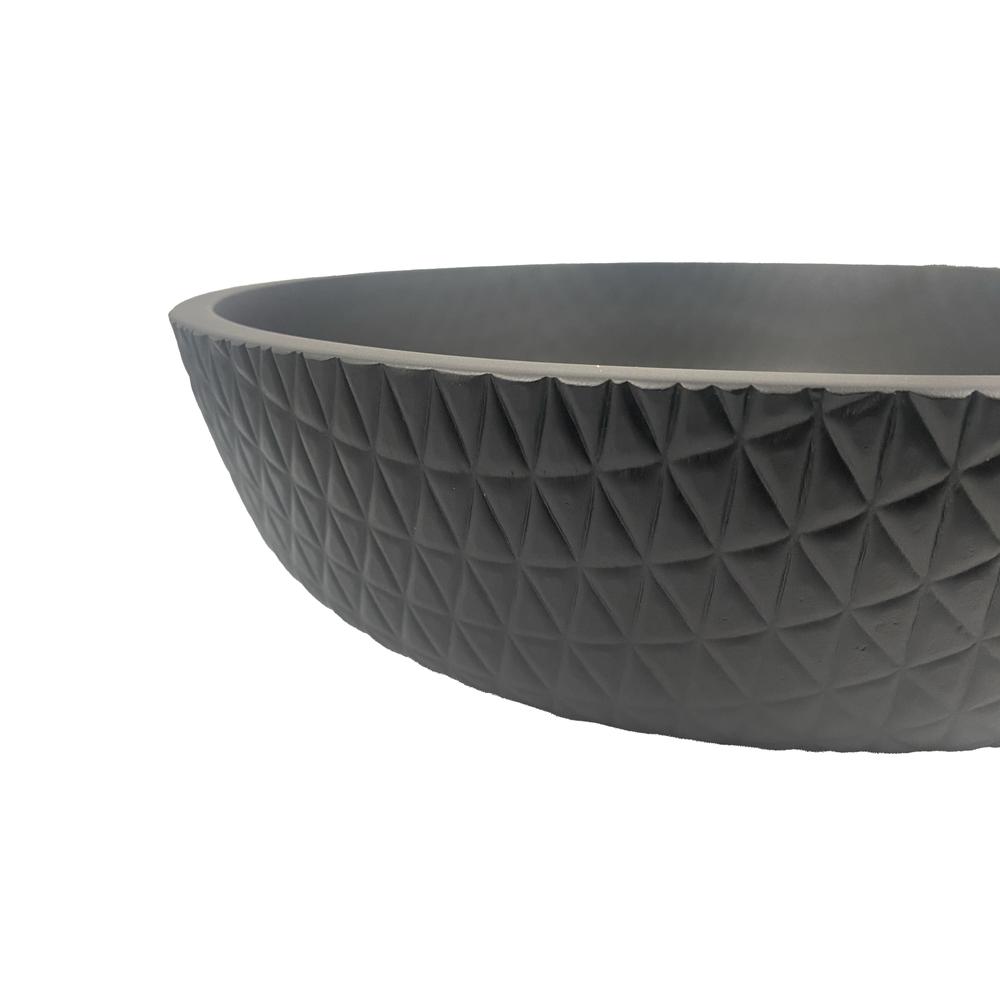 Yale Modern Leather Grain Black  Crystal Round Vessel Sink - 17 in.. Picture 4