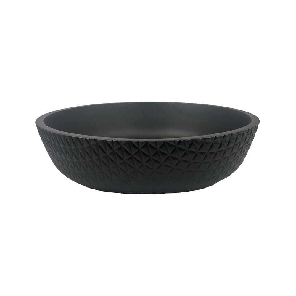 Yale Modern Leather Grain Black  Crystal Round Vessel Sink - 17 in.. Picture 3