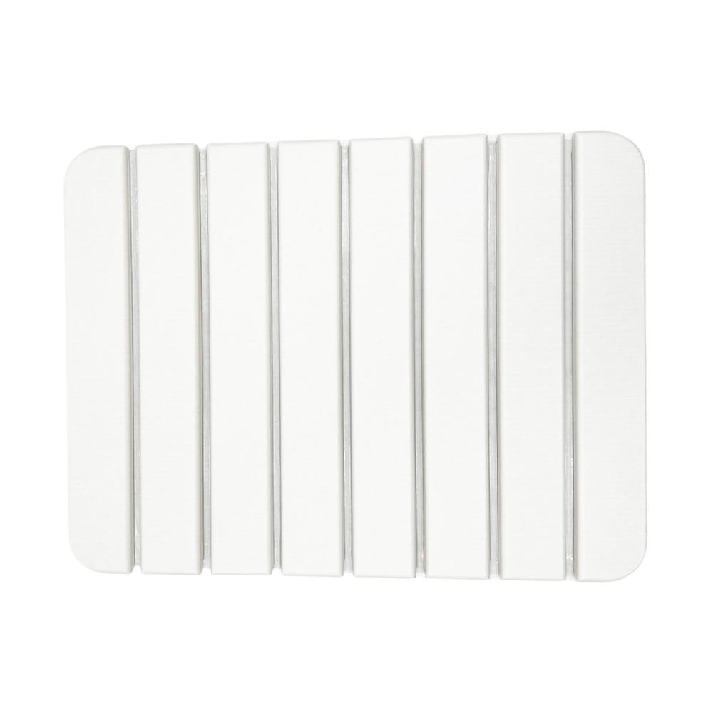 Diatomite Quick-Dry Stone Small 16" x 12" Bath Mat in White. Picture 7