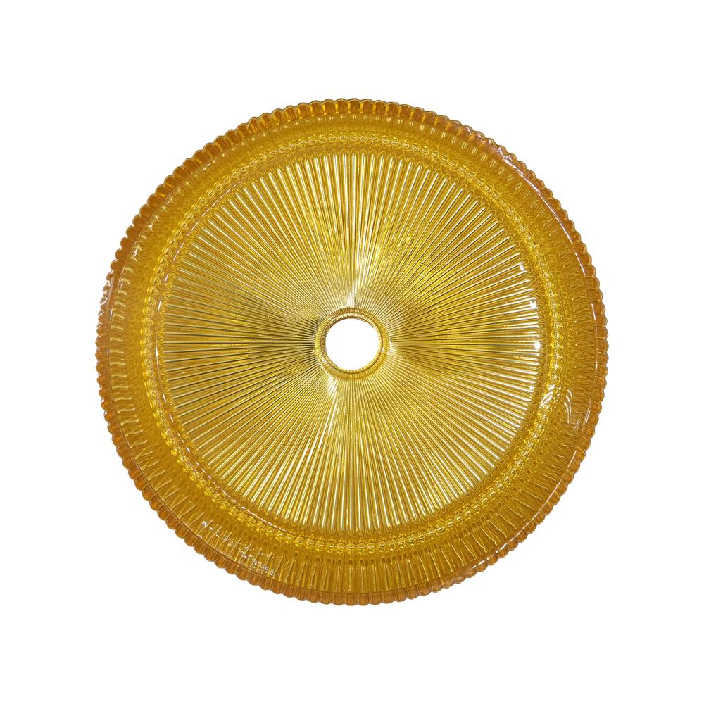 Cowrie Timeless Gold Tempered Glass Crystal Round Vessel Sink - 16 in.. Picture 3