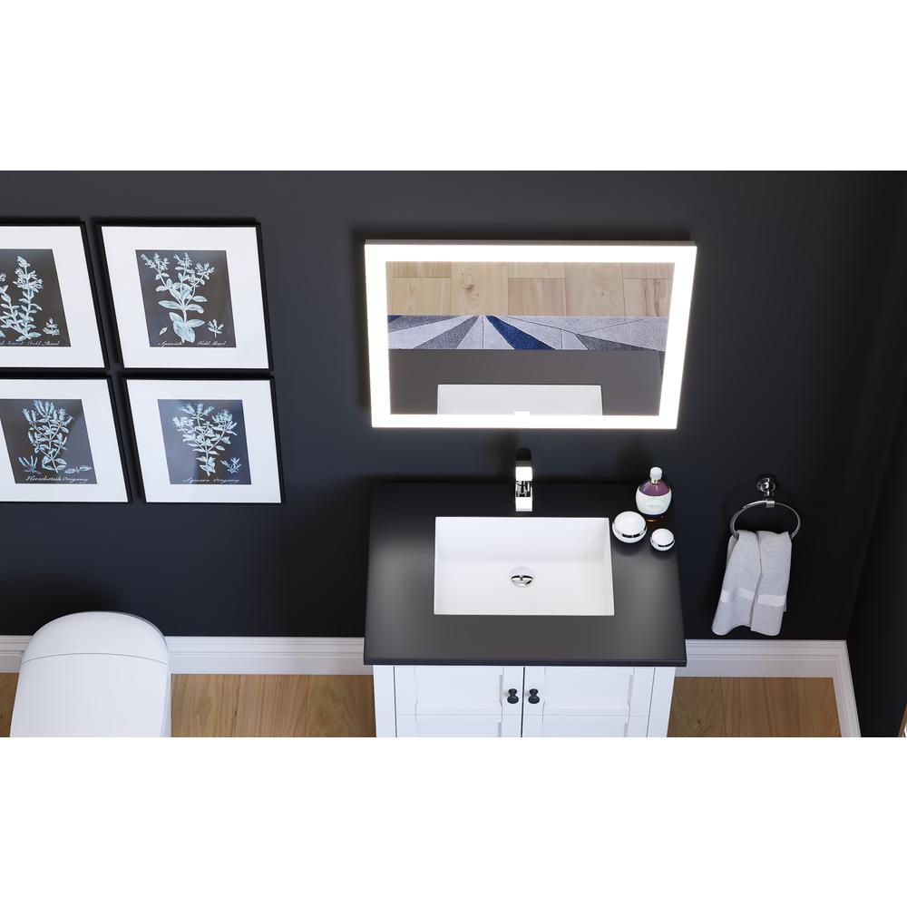 Angelina 24 in. W x 30 in. H Rectangular Light Wall-Mount Bathroom Vanity Mirror. Picture 5