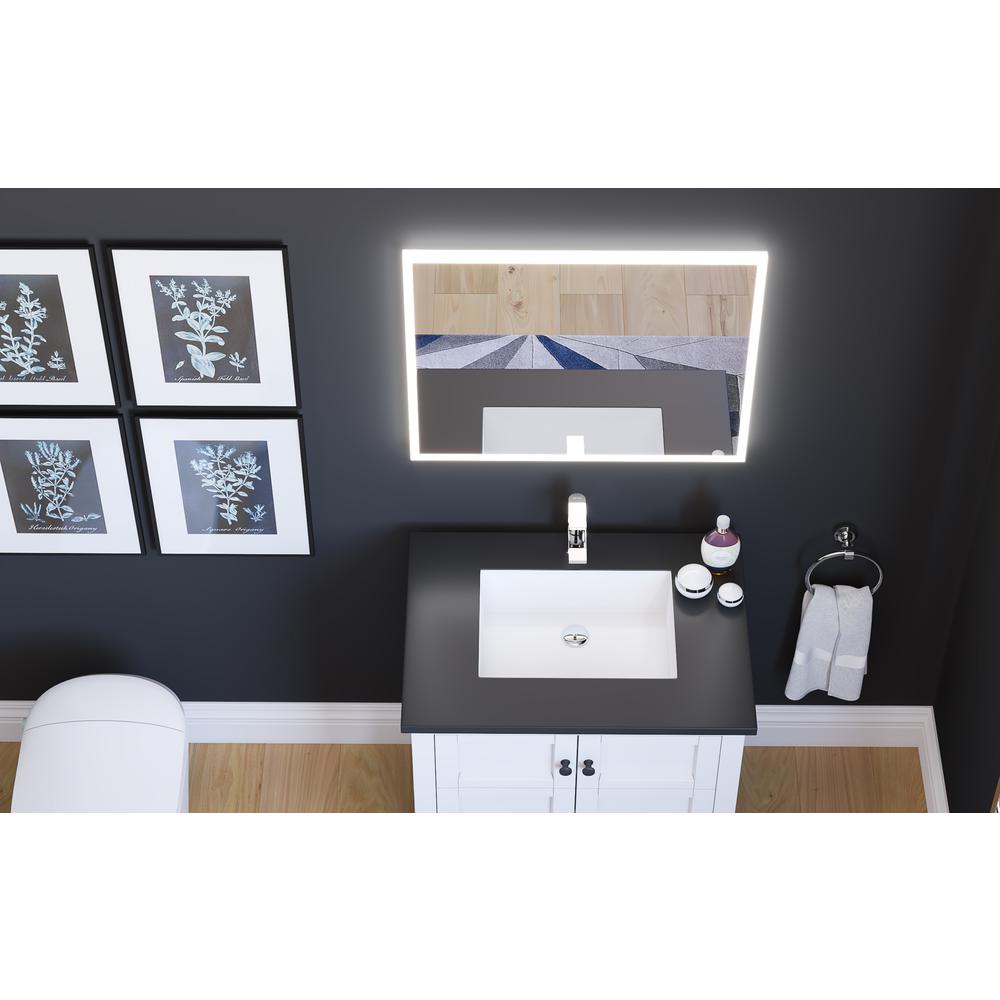 Lisa 24 in. W x 30 in. H Rectangular Wall-Mount Bathroom Vanity Mirror. Picture 5