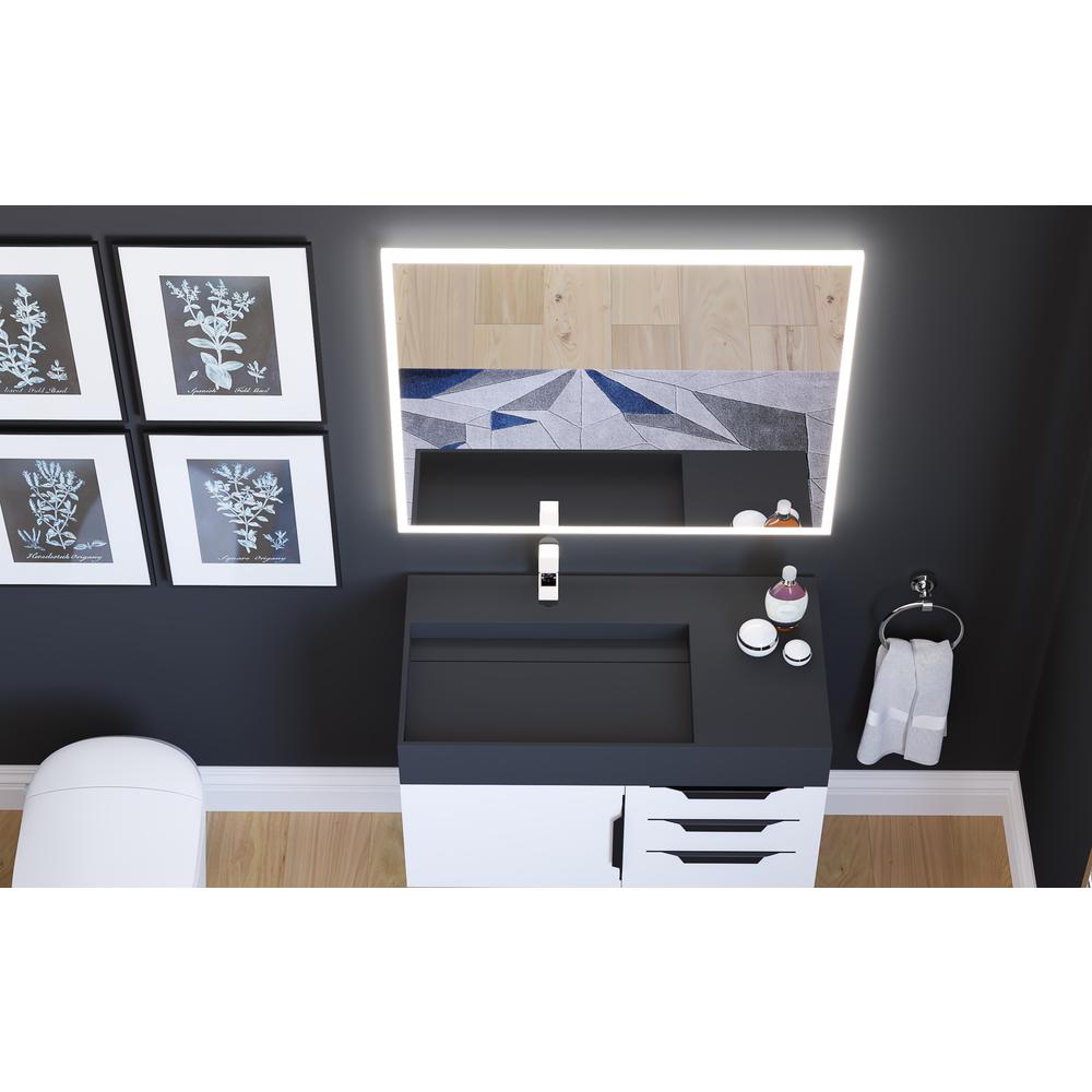 Lisa 36 in. W x 30 in. H Rectangular  Wall-Mount Bathroom Vanity Mirror. Picture 5