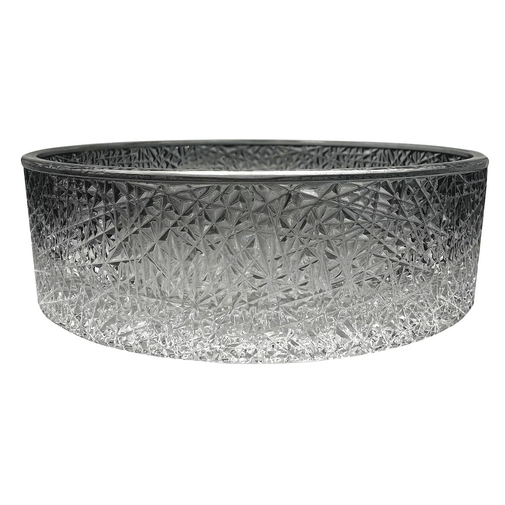 Stadium 14" Clear Tempered Glass Circular Bathroom Vessel Sink. Picture 4