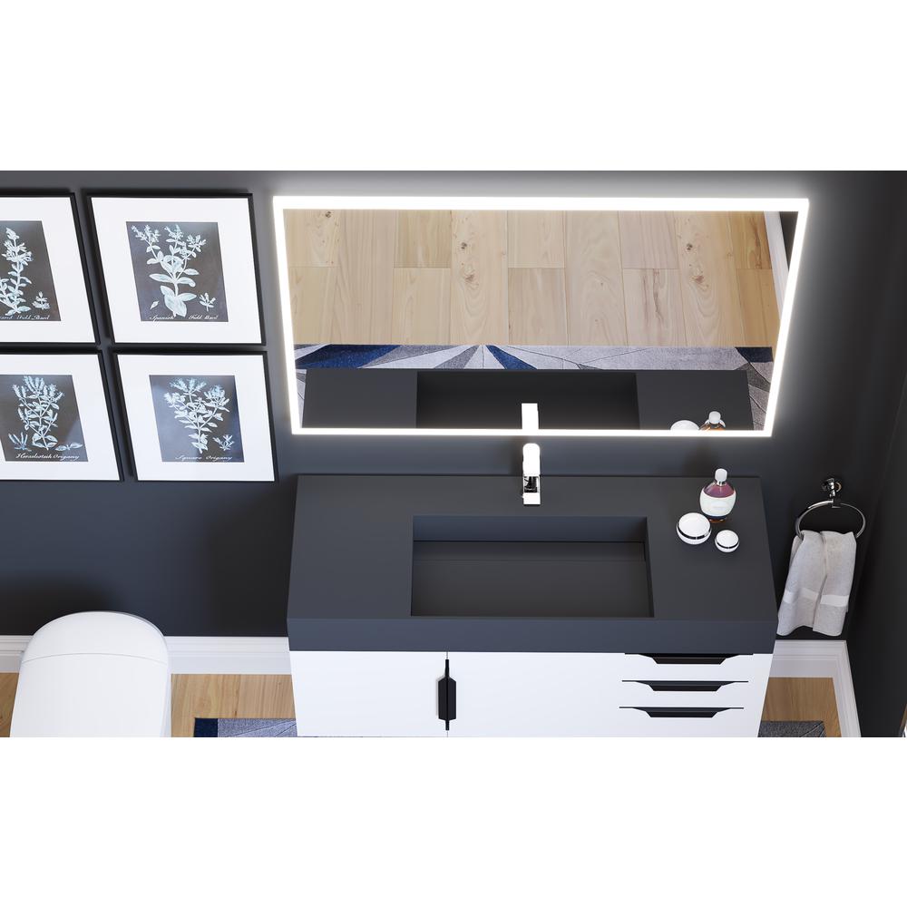 Lisa 48 in. W x 30 in. H Rectangular  Wall-Mount Bathroom Vanity Mirror. Picture 5